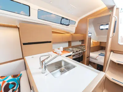 Galley of Jeanneau Sun Odyssey 350, a sailboat at Road Town, British Virgin Islands