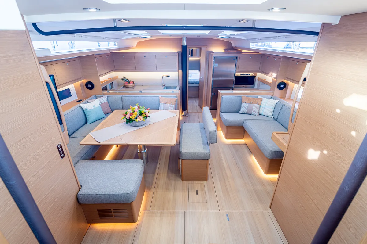 Salon of Venus, a Dufour 530 sailboat at Athens, Greece