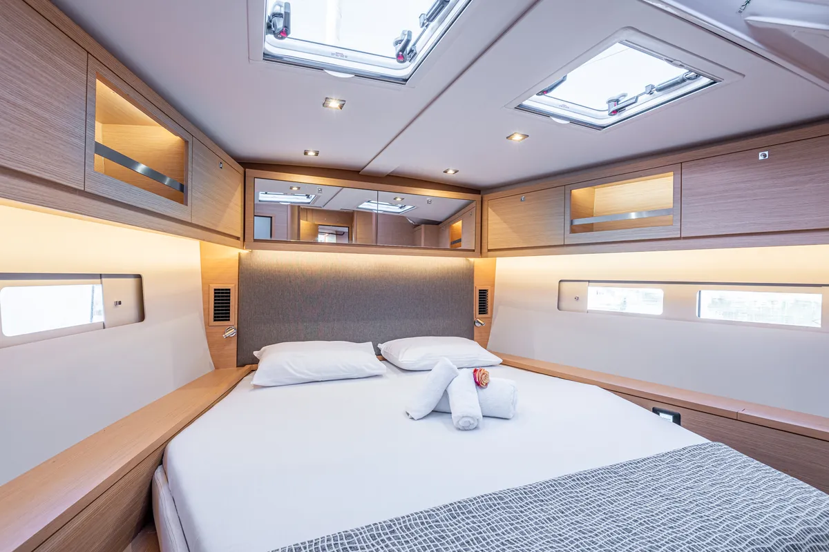 Cabin on Venus, a Dufour 530 sailboat at Athens, Greece