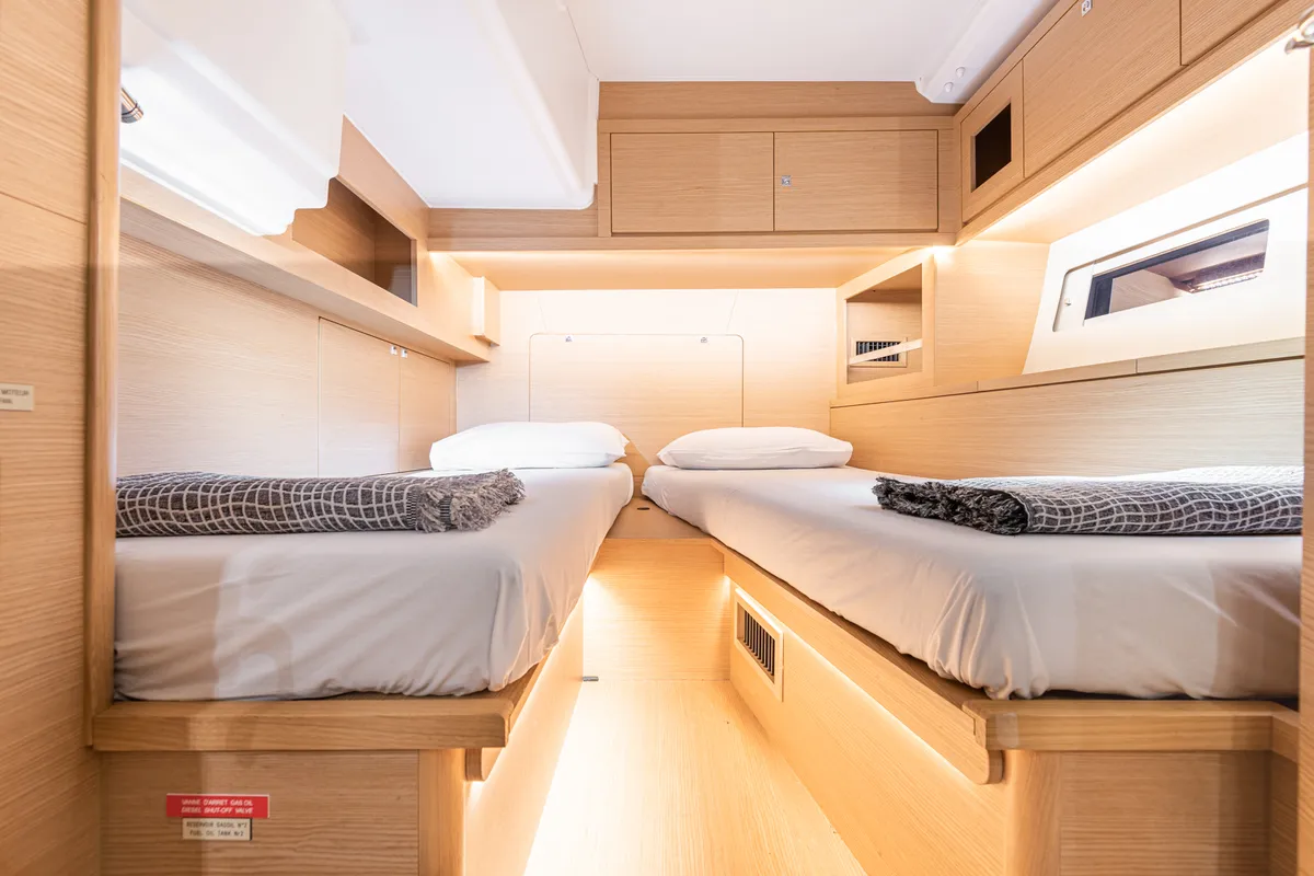 Cabin on Venus, a Dufour 530 sailboat at Athens, Greece