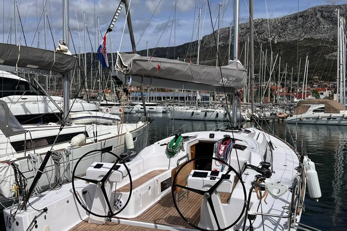 Cockpit of GAIA, a AD Boats Salona 46 sailboat at Kaštela, Croatia