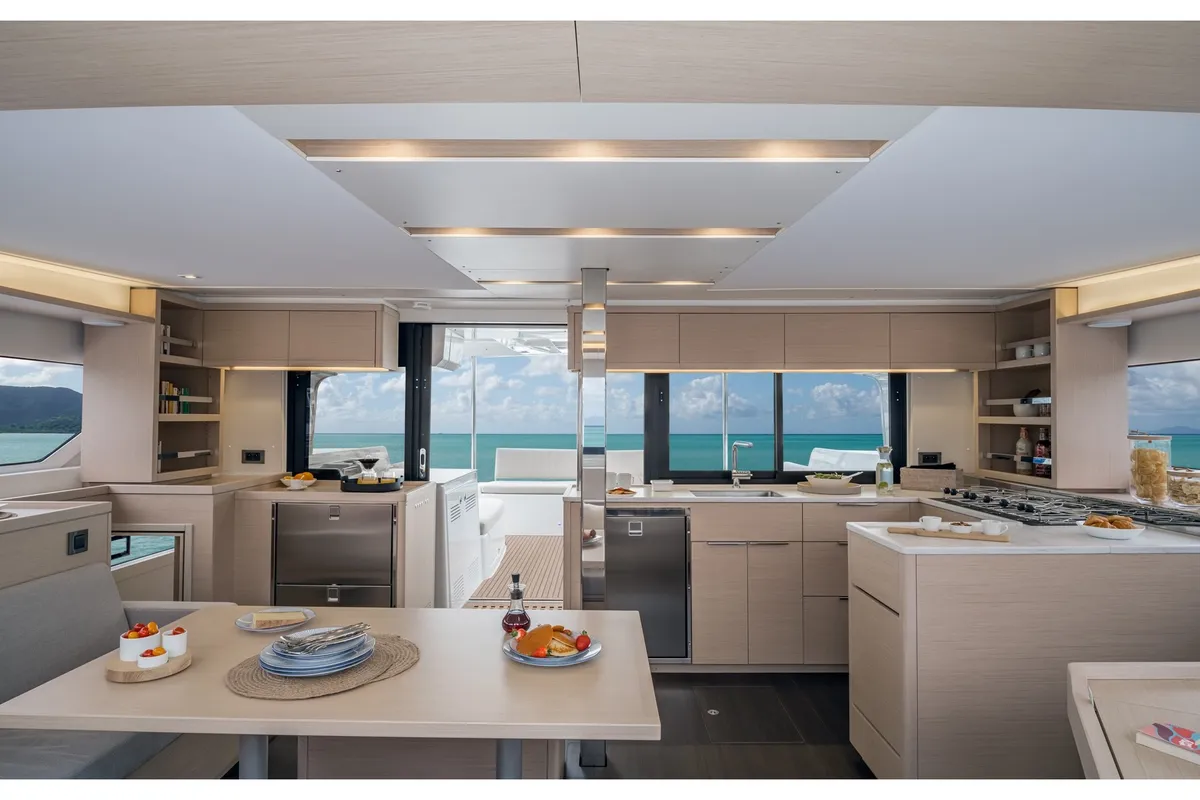 Galley of LEWIS, a Lagoon 46 catamaran at Athens, Greece
