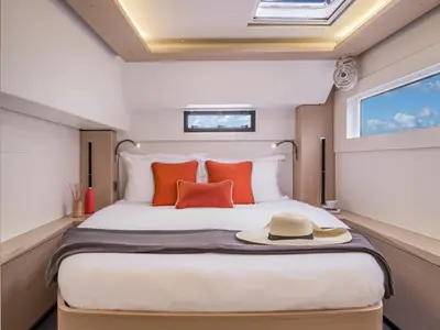 Cabin on LEWIS, a Lagoon 46 catamaran at Athens, Greece