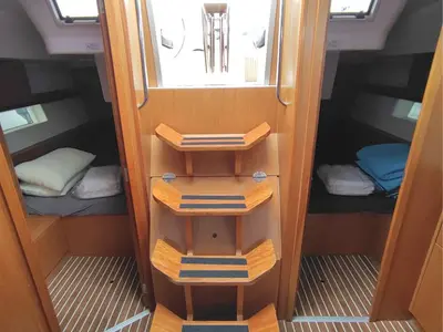 Cabin on Katrin, a Bavaria C45 sailboat at Athens, Greece