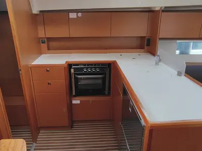 Galley of Katrin, a Bavaria C45 sailboat at Athens, Greece