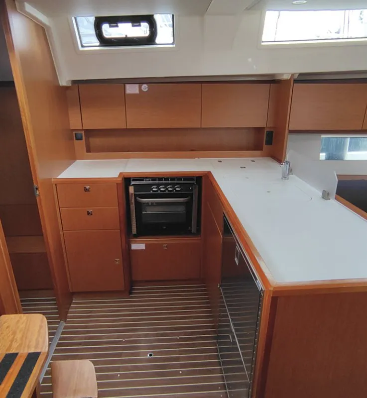Galley of Katrin, a Bavaria C45 sailboat at Athens, Greece