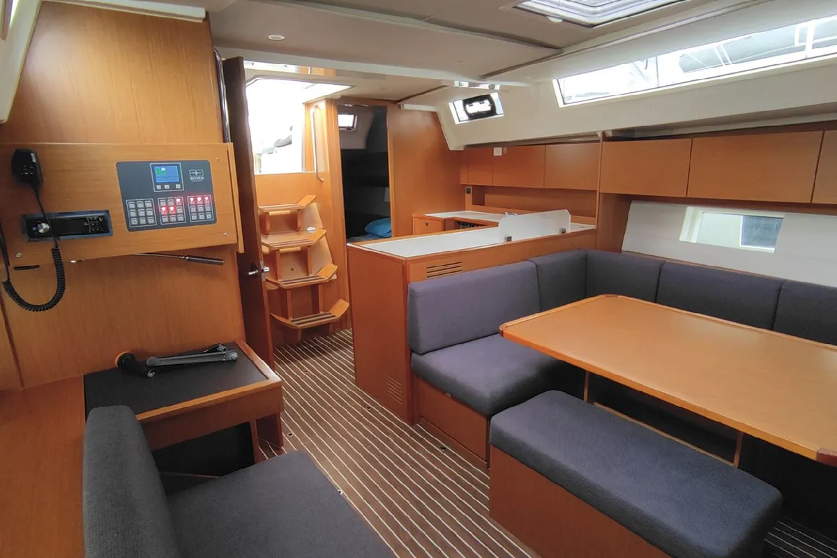 Salon of Katrin, a Bavaria C45 sailboat at Athens, Greece