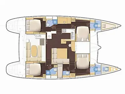 Floor plan of Lagoon 500, a catamaran at Athens, Greece