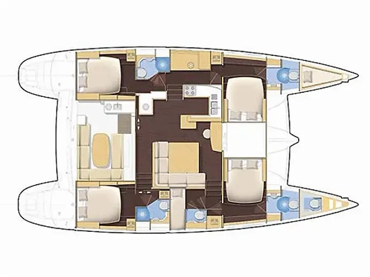 Floor plan of Lagoon 500, a catamaran at Athens, Greece