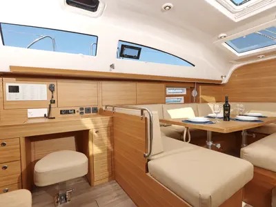 Salon of Lara, a Elan Impression 45.1 sailboat at Grad Trogir, Croatia
