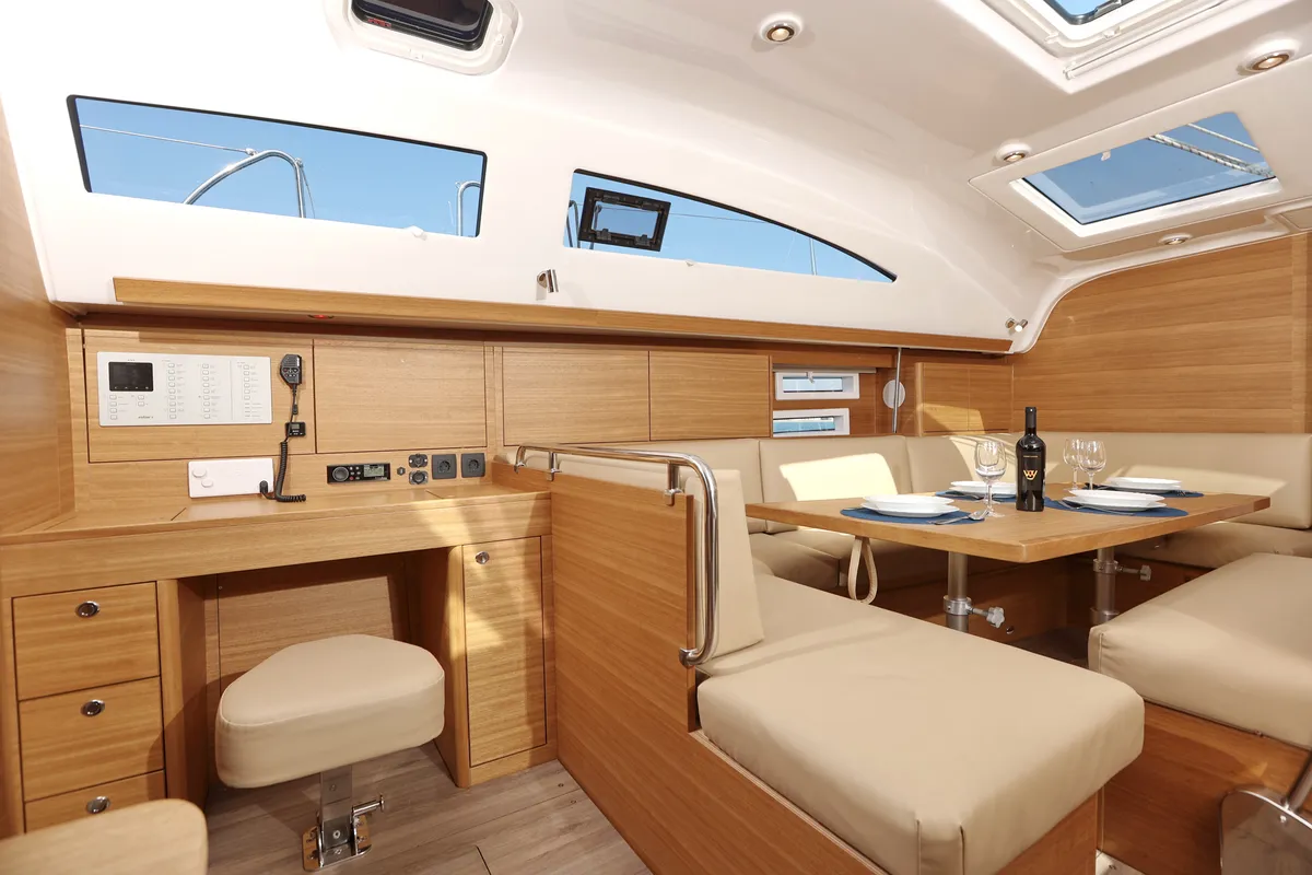 Salon of Lara, a Elan Impression 45.1 sailboat at Grad Trogir, Croatia