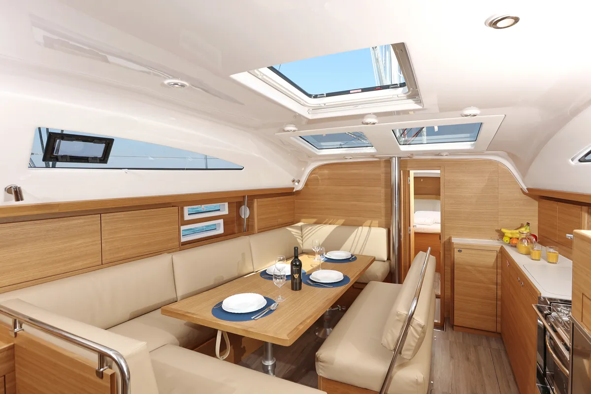 Salon of Lara, a Elan Impression 45.1 sailboat at Grad Trogir, Croatia