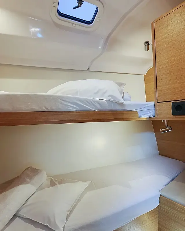 Cabin on Lara, a Elan Impression 45.1 sailboat at Grad Trogir, Croatia