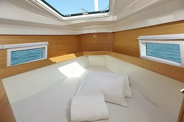 Cabin on Lara, a Elan Impression 45.1 sailboat at Grad Trogir, Croatia