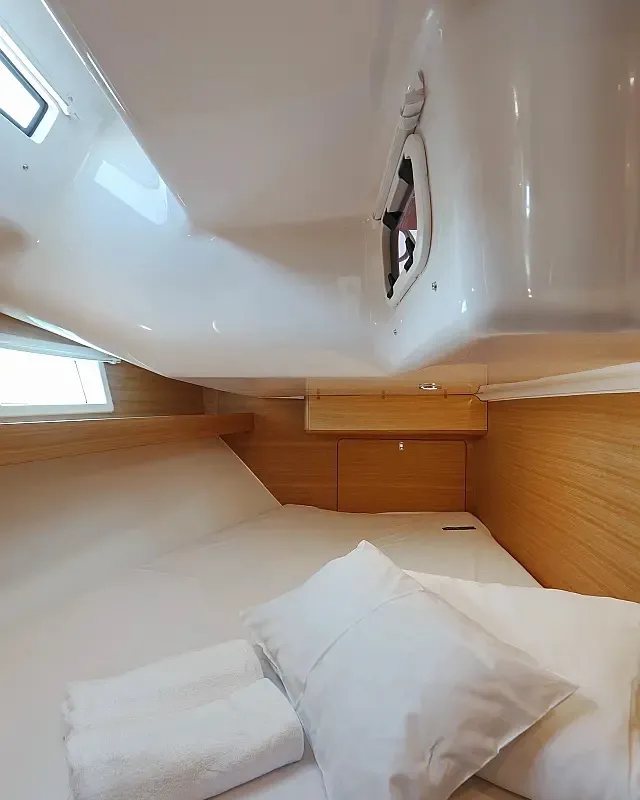 Cabin on Lara, a Elan Impression 45.1 sailboat at Grad Trogir, Croatia