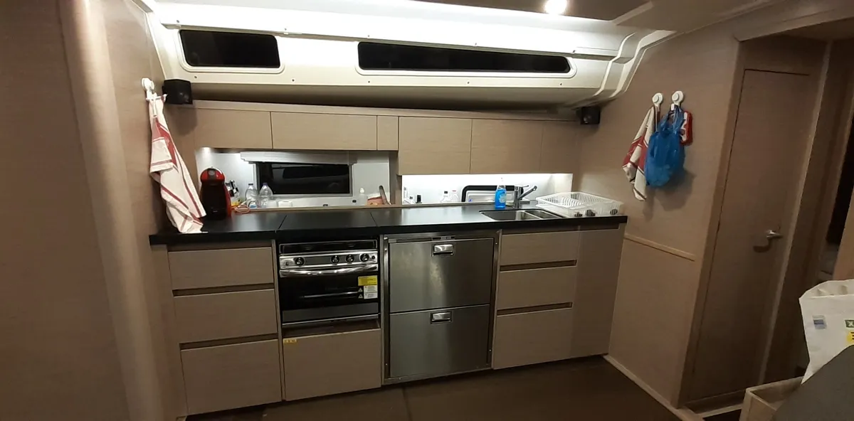 Galley of Planaria, a Hanse 508 sailboat at Volos, Greece