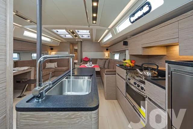Galley of Joy, a Hanse 548 sailboat at Municipal Unit of Lefkada, Greece