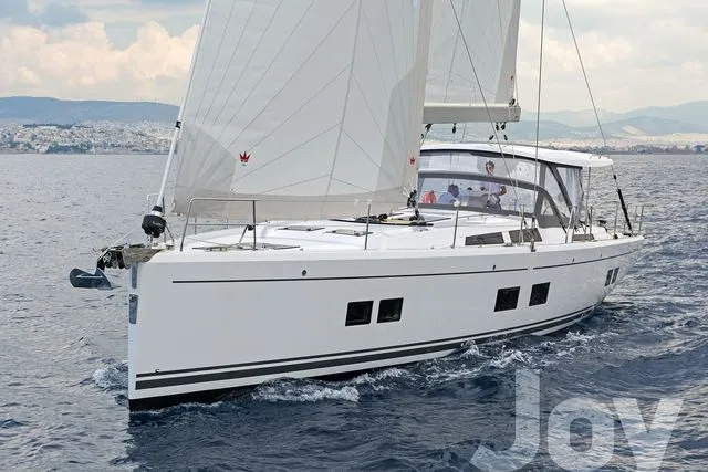 Exterior view of Joy, a Hanse 548 sailboat at Municipal Unit of Lefkada, Greece
