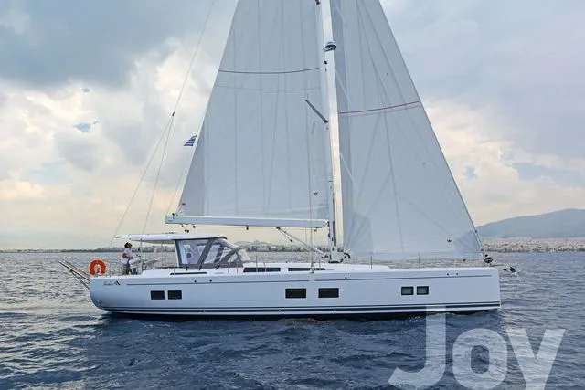 Exterior view of Joy, a Hanse 548 sailboat at Municipal Unit of Lefkada, Greece