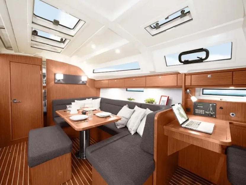 Salon of Marea, a Bavaria Cruiser 41 sailboat at Municipal Unit of Lefkada, Greece