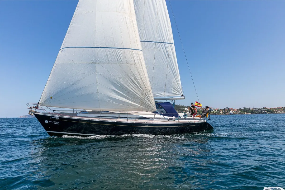 Exterior view of Nemo, a Grand Soleil 43 sailboat at Baiona, Spain