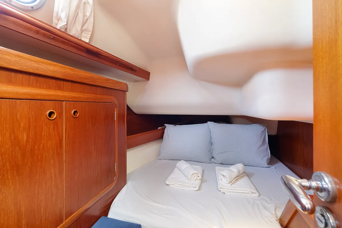 Cabin on Nemo, a Grand Soleil 43 sailboat at Baiona, Spain