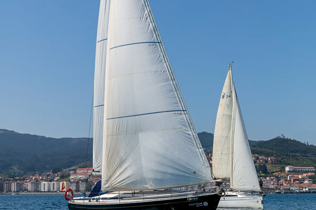 Exterior view of Nemo, a Grand Soleil 43 sailboat at Baiona, Spain