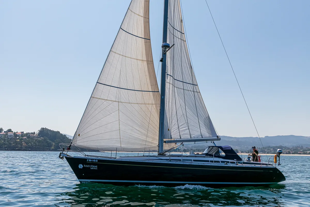 Exterior view of Nemo, a Grand Soleil 43 sailboat at Baiona, Spain