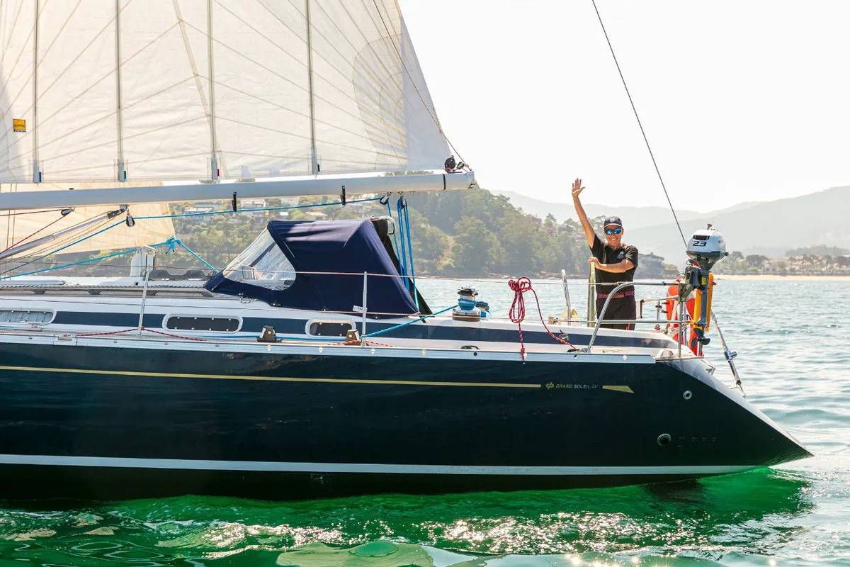 Deck of Nemo, a Grand Soleil 43 sailboat at Baiona, Spain