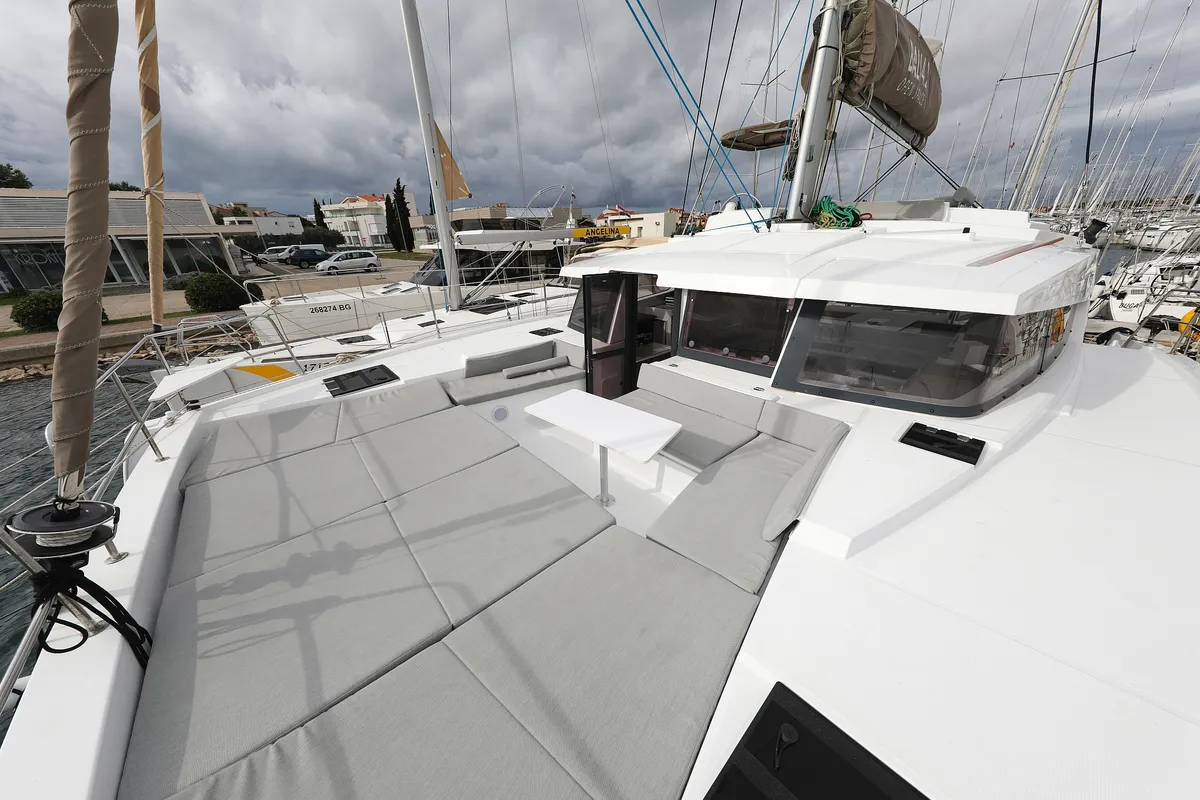 Exterior view of Sunlight, a Bali 4.2 OW catamaran at Grad Biograd na Moru, Croatia