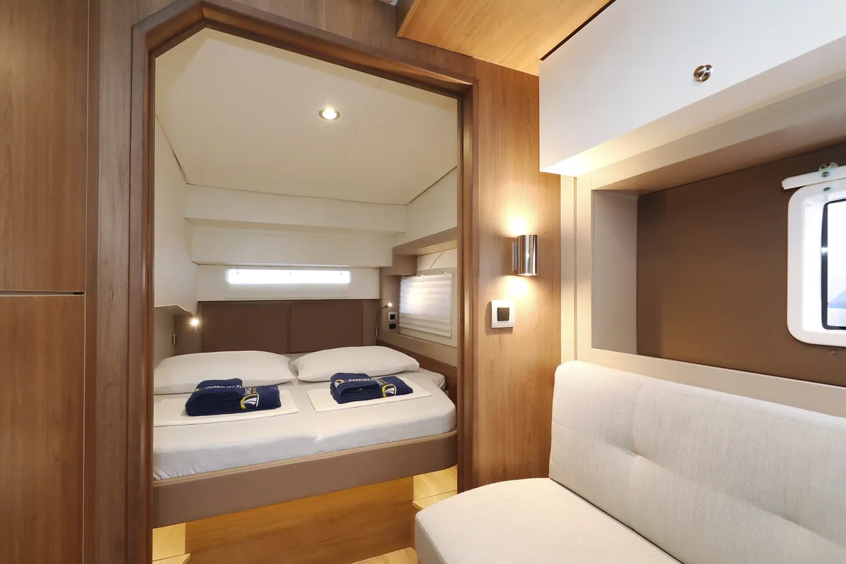 Cabin on Sunlight, a Bali 4.2 OW catamaran at Grad Biograd na Moru, Croatia