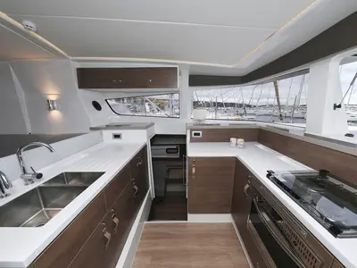 Galley of Sunlight, a Bali 4.2 OW catamaran at Grad Biograd na Moru, Croatia