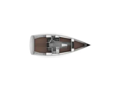 Floor plan of Adria Tina, a Bavaria Cruiser 34 sailboat at Split, Croatia