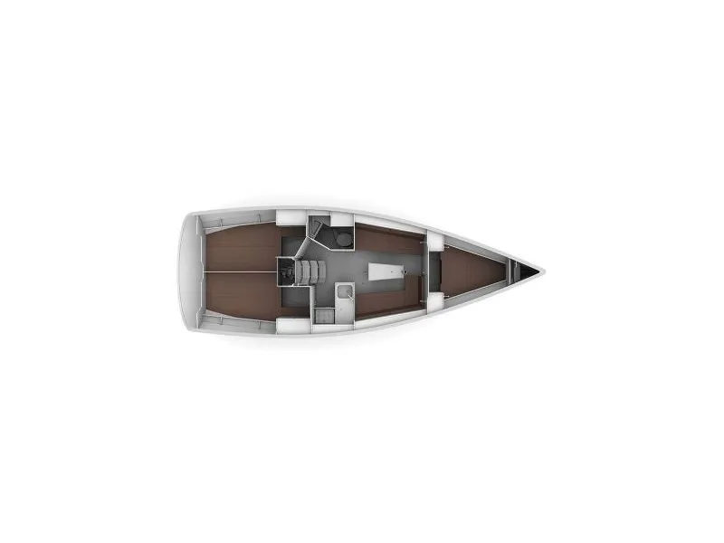 Floor plan of Adria Tina, a Bavaria Cruiser 34 sailboat at Split, Croatia