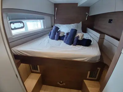 Cabin on Exodus, a Bali 4.4 catamaran at Central Abaco, Bahamas