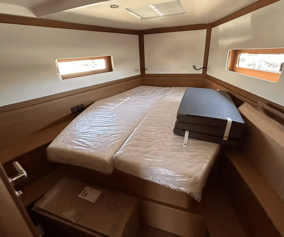 Cabin on TITI, a Beneteau First 44 sailboat at Lavrion, Greece