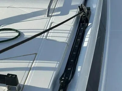 Deck of TITI, a Beneteau First 44 sailboat at Lavrion, Greece