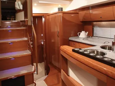 Galley of Panarea, a Prestige 50 Fly motorboat at Primošten, Croatia