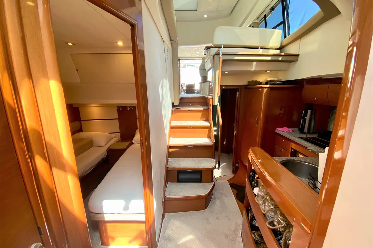Galley of Panarea, a Prestige 50 Fly motorboat at Primošten, Croatia