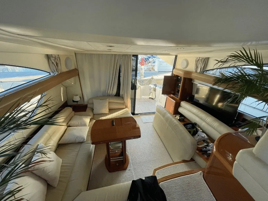 Salon of Panarea, a Prestige 50 Fly motorboat at Primošten, Croatia