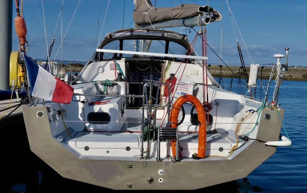 Exterior view of Yume, a RM 10.60 sailboat at Saint-Cast-le-Guildo, France