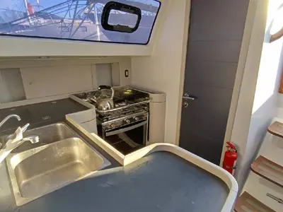 Galley of Yume, a RM 10.60 sailboat at Saint-Cast-le-Guildo, France
