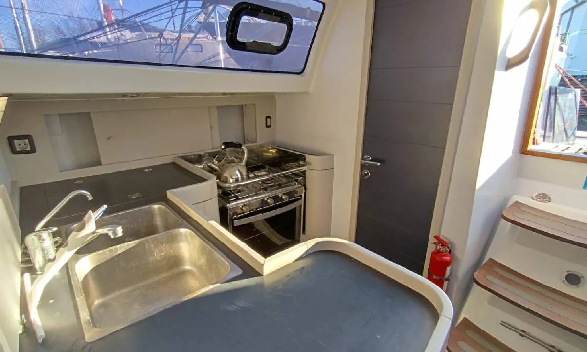 Galley of Yume, a RM 10.60 sailboat at Saint-Cast-le-Guildo, France