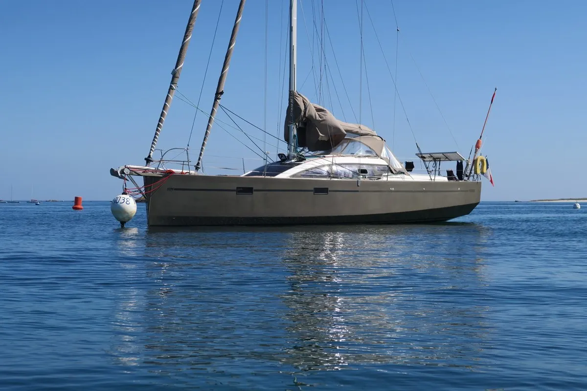 Exterior view of Yume, a RM 10.60 sailboat at Saint-Cast-le-Guildo, France