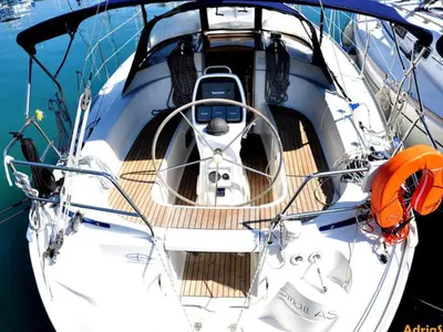 Cockpit of Small As, a Bavaria 33 Cruiser sailboat at Izola / Isola, Slovenia