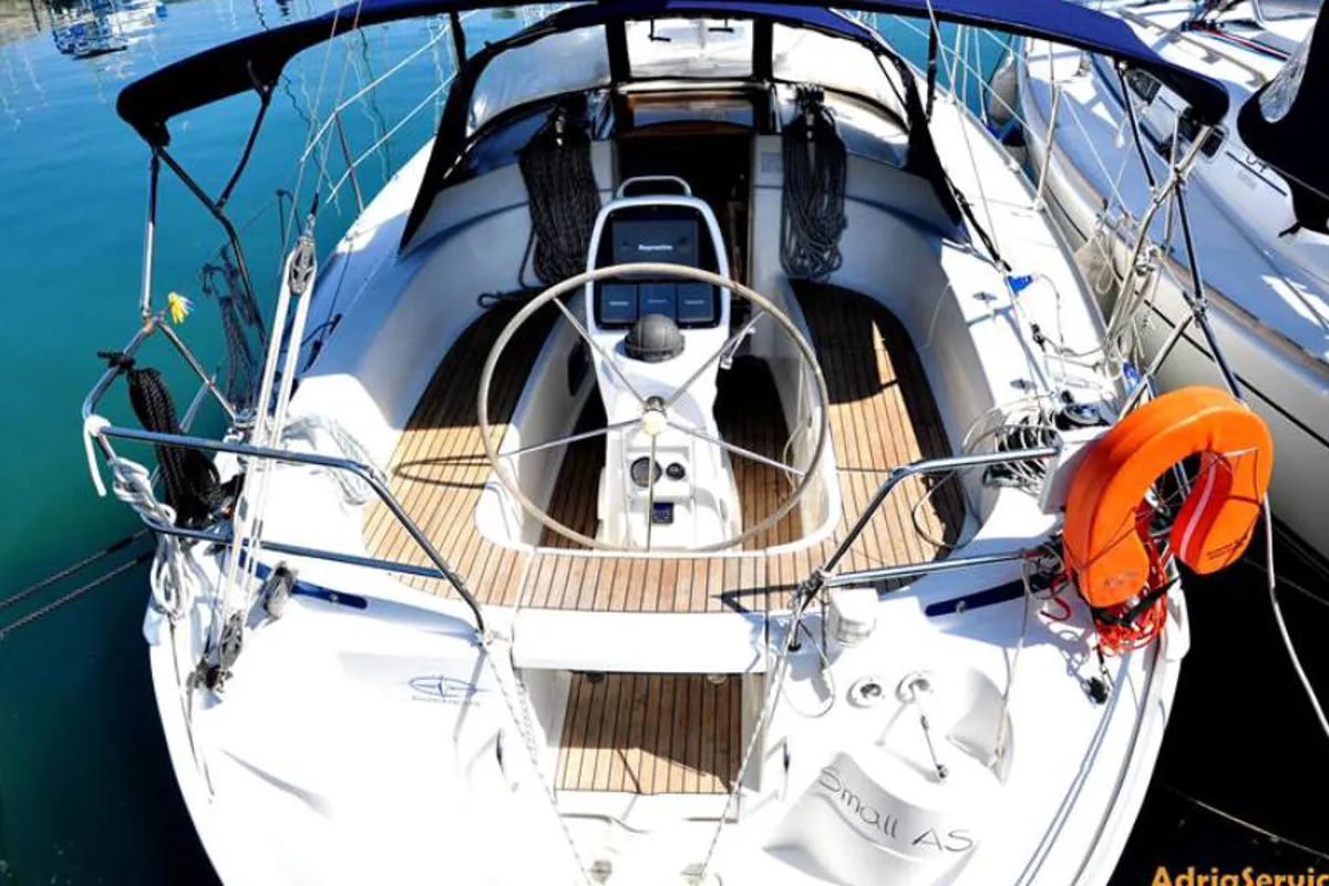 Cockpit of Small As, a Bavaria 33 Cruiser sailboat at Izola / Isola, Slovenia