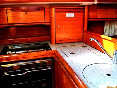 Galley of Small As, a Bavaria 33 Cruiser sailboat at Izola / Isola, Slovenia