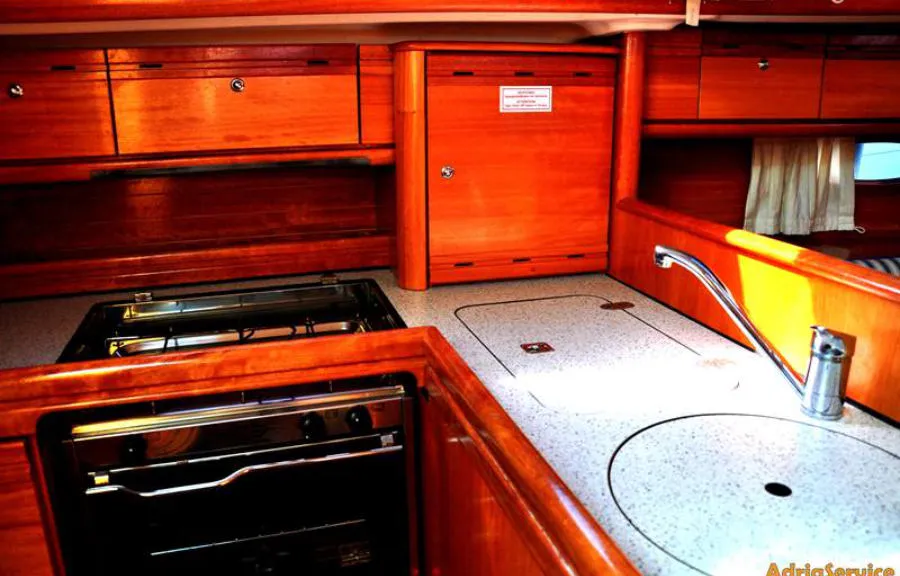 Galley of Small As, a Bavaria 33 Cruiser sailboat at Izola / Isola, Slovenia