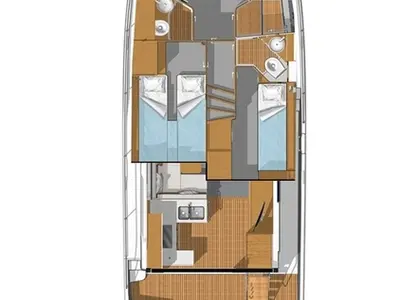 Floor plan of Sirena, a Beneteau Swift Trawler 41 motor yacht at Split, Croatia