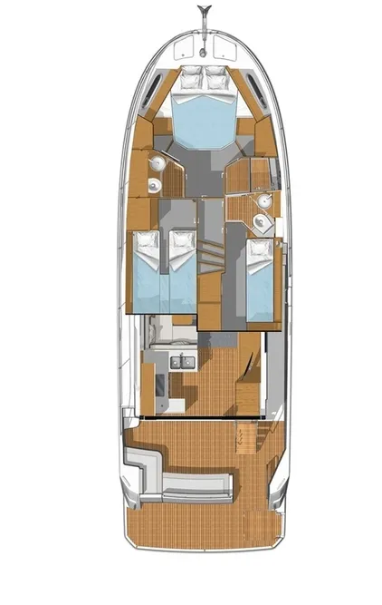 Floor plan of Sirena, a Beneteau Swift Trawler 41 motor yacht at Split, Croatia